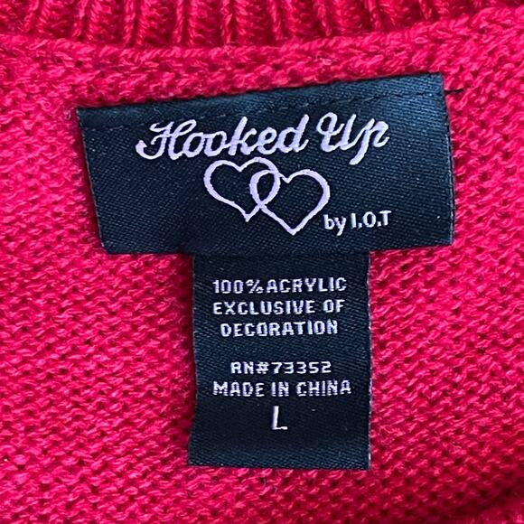 Hooked Up # SQUAD GOALS Keyhole Ugly Christmas Sweater Size Large - Picture 5 of 5